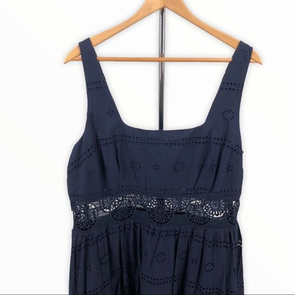 ASOS Navy Square Neck Embroidered Midi Dress NWT - Picture 4 of 14